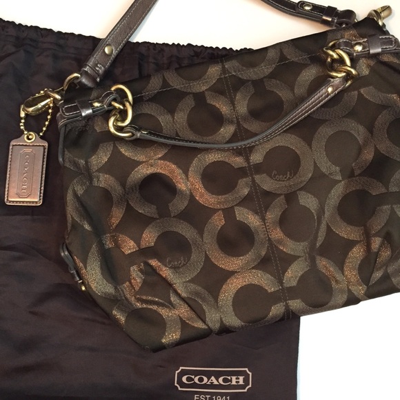 Coach Handbags - Coach Bronze Shoulder Bag
